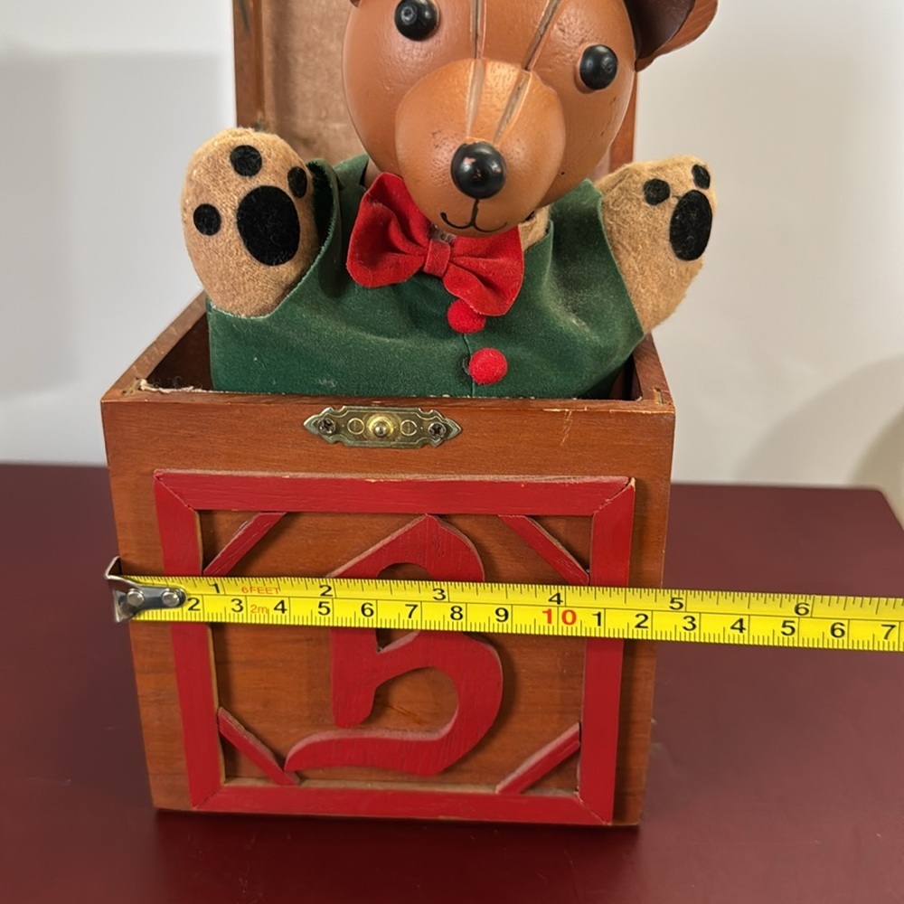 Rare Piece Vintage Music Box Pop Up Teddy Bear Sound of Music Song - Picture 7 of 12